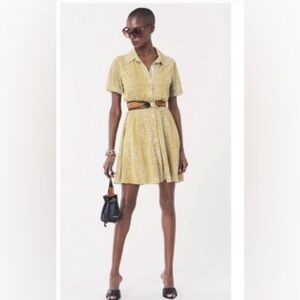 Diane Von Furstenberg Green/Yellow Leopard Print Dress